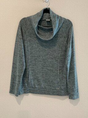 Hello Mello Green Space Dye Cowl Neck Pullover Sweatshirt L